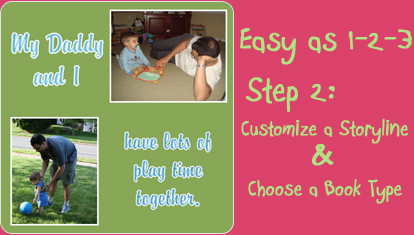 Easy as 1-2-3, Step 2: Customize a storyline & choose book type